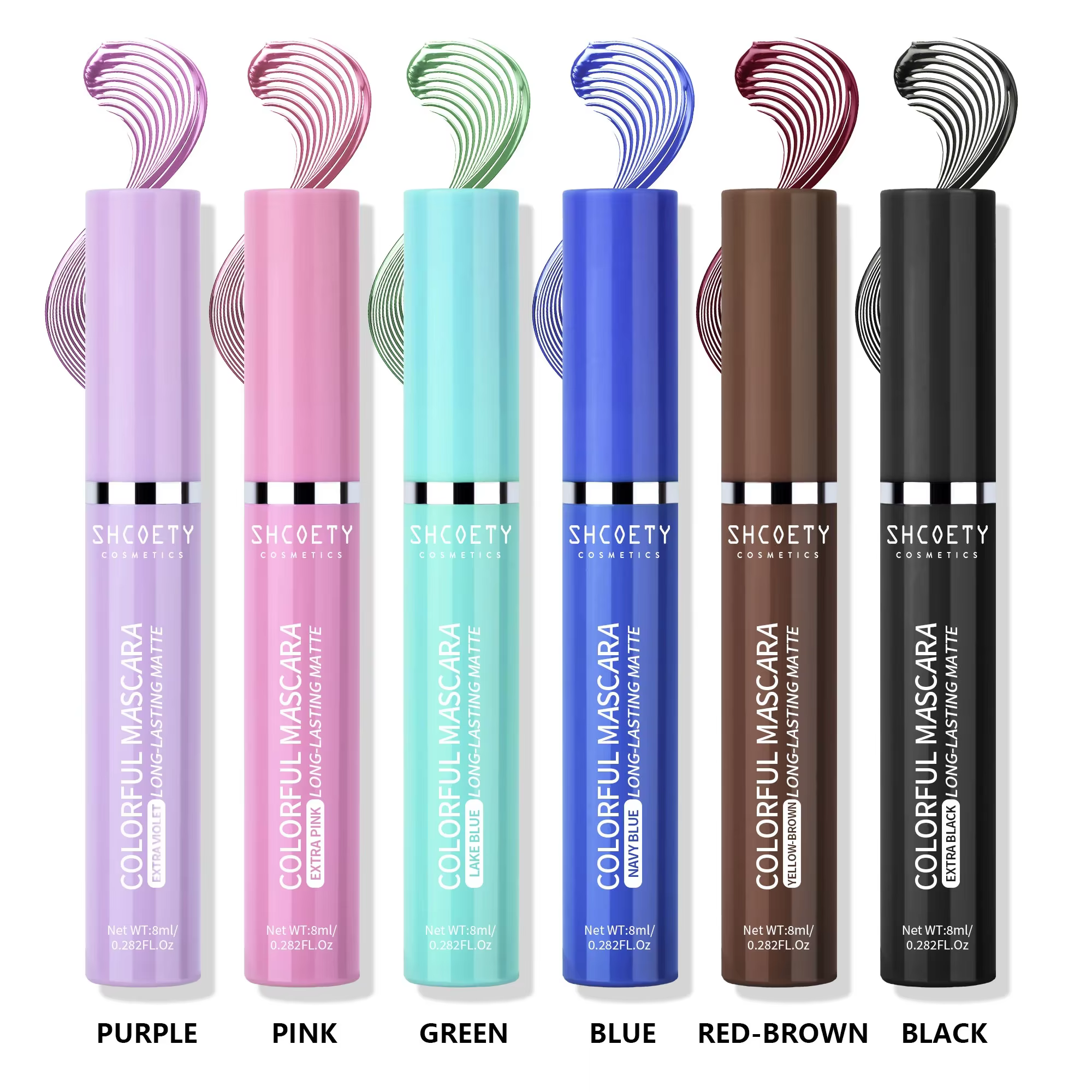 Mascara de couleur rouge vin