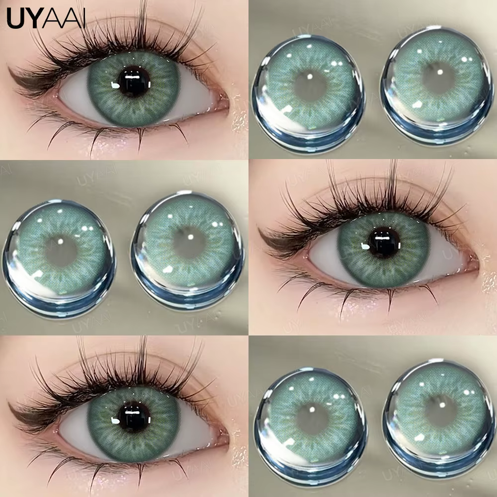 UYAAI 1 paire de contacts pour les yeux bleus élèves de couleur verte