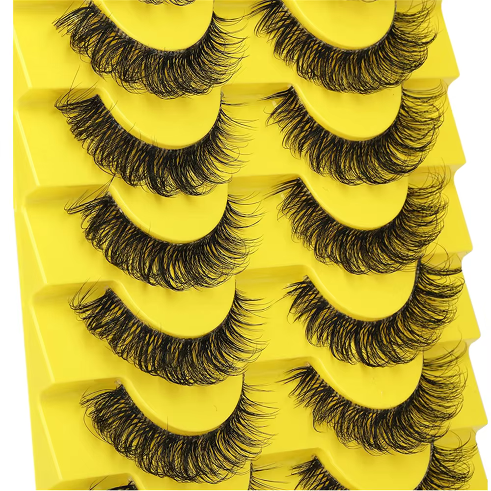 10 paires de Faux cils 6D Super moelleux et vaporeux