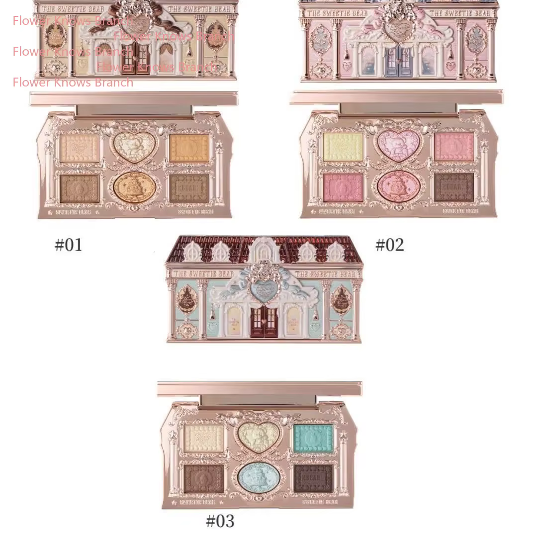 Flower Knows SWEETIE BEAR COLLECTION Palette d'ombres à paupières 6 couleurs maquillage longue durée mat finition