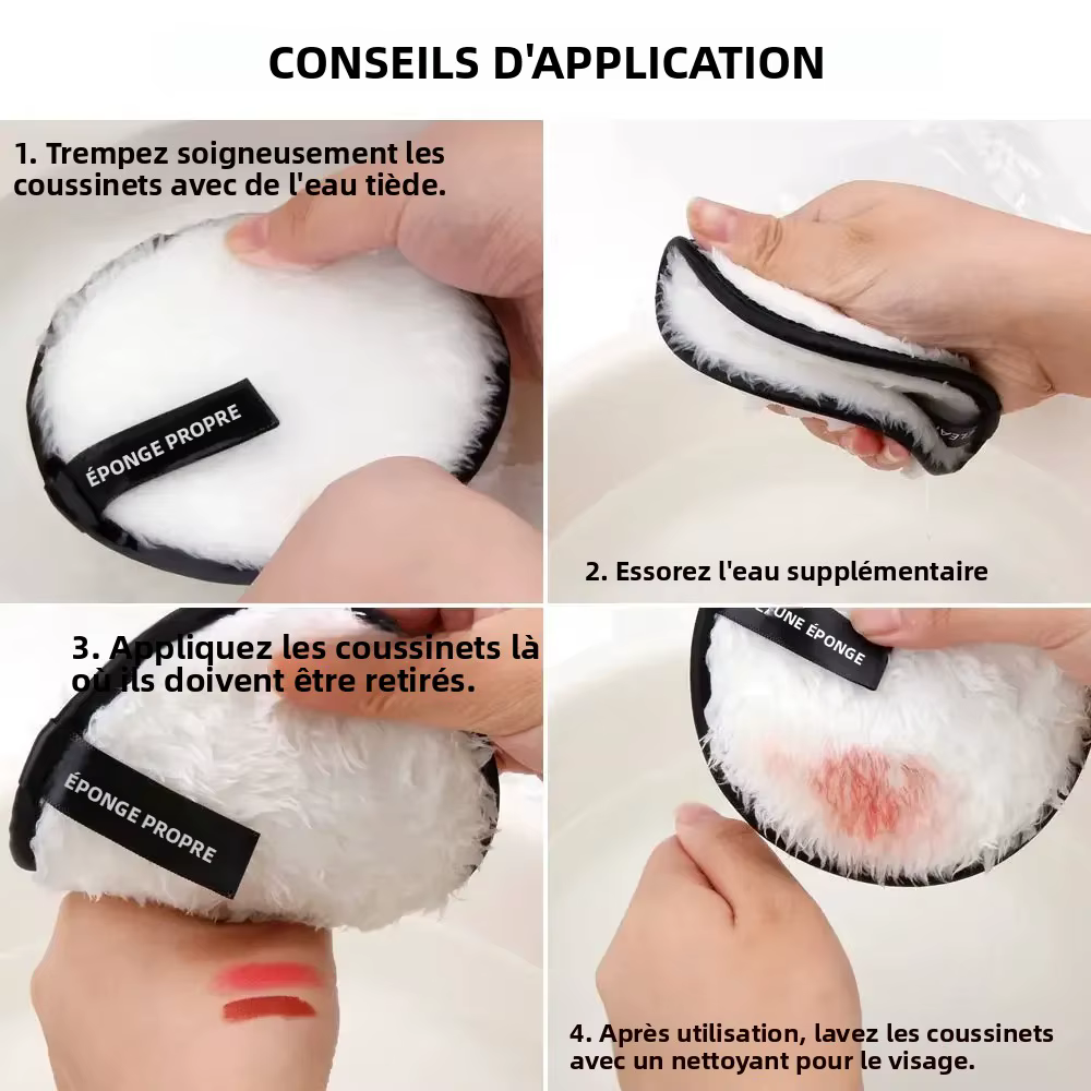1/3 pièces disques réutilisables démaquillant lingette tampons de coton microfibre maquillage visage serviette tissu lavable éponge soins de la peau nettoyage bouffée