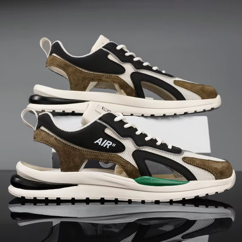 Chaussures respirantes en maille pour hommes, sandales creuses, pantoufles de plage, confortables, non ald chimilé, baskets décontractées, neuves