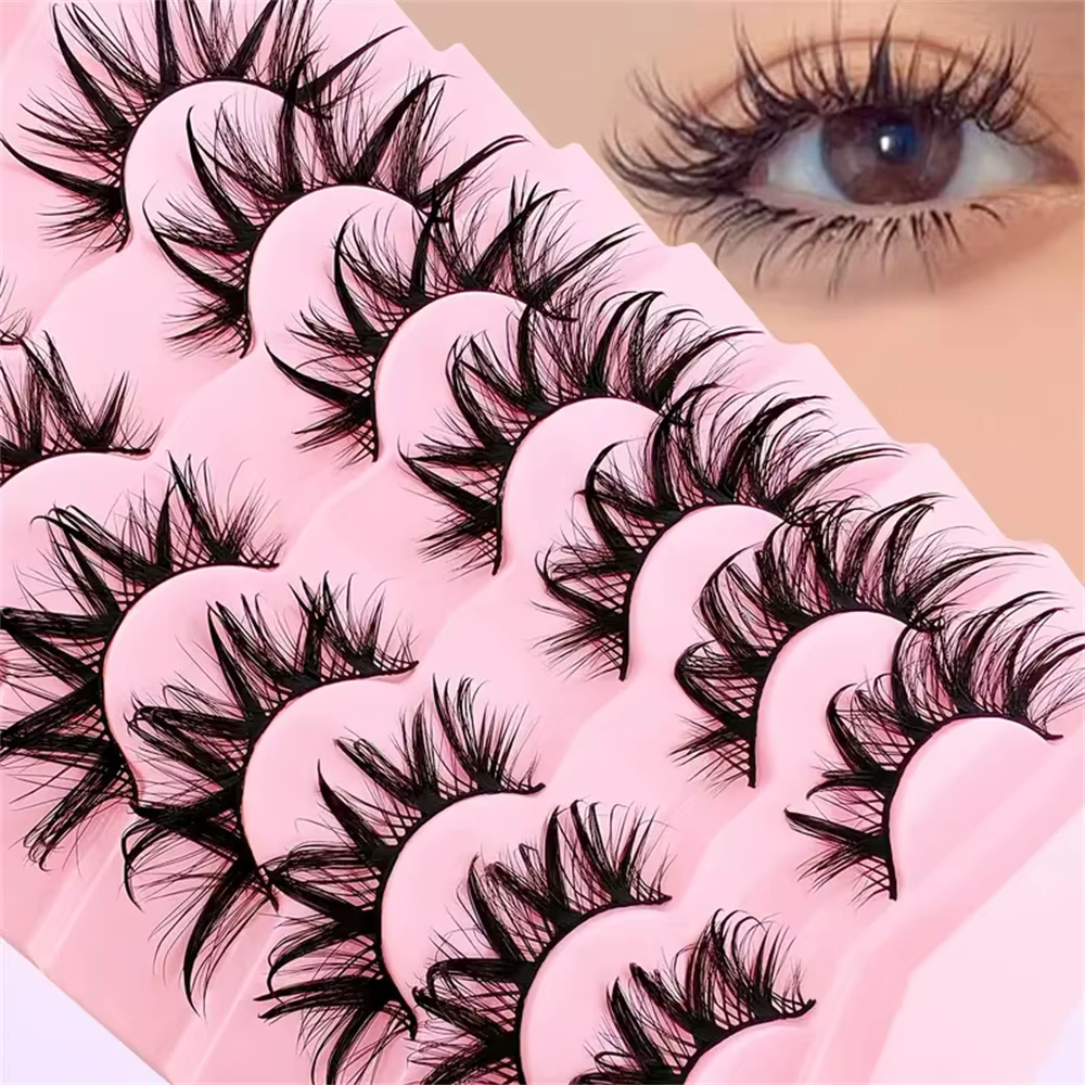 7 paires de cils Manga effet mouillé tendance