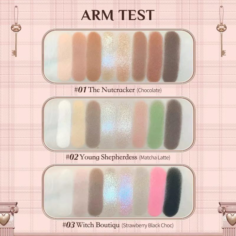 Flower Knows Chocolate Shop Palette de fards à paupières hautement pigmentée Shimmer Mat Glitter Ombre