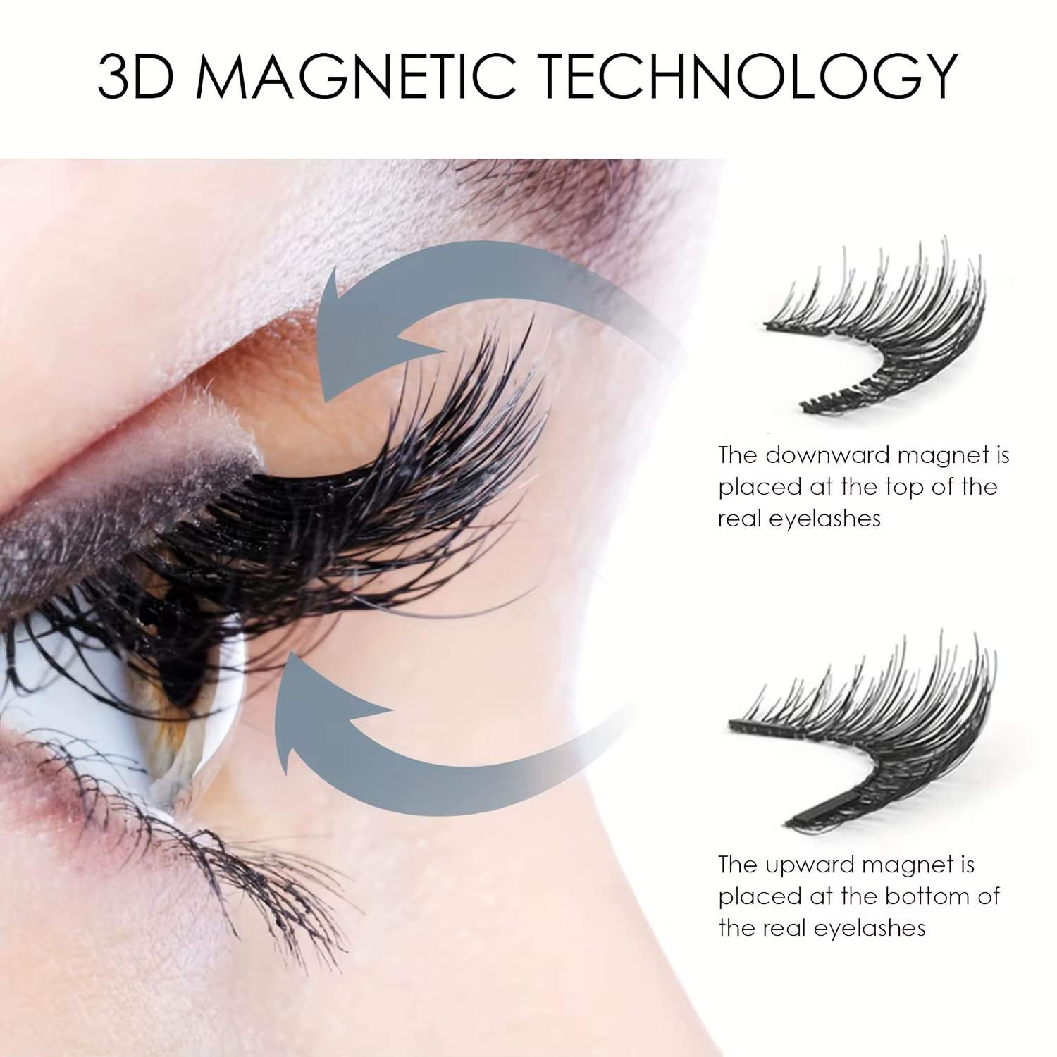 8 pièces Kit de cils magnétiques faux
