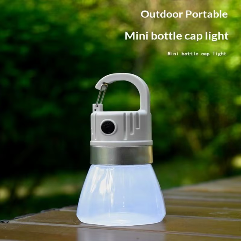 Lanterne de camping mini LED, design bouchon de bouteille, portable, à suspendre, pour tente, randonnée, pique-nique, urgence