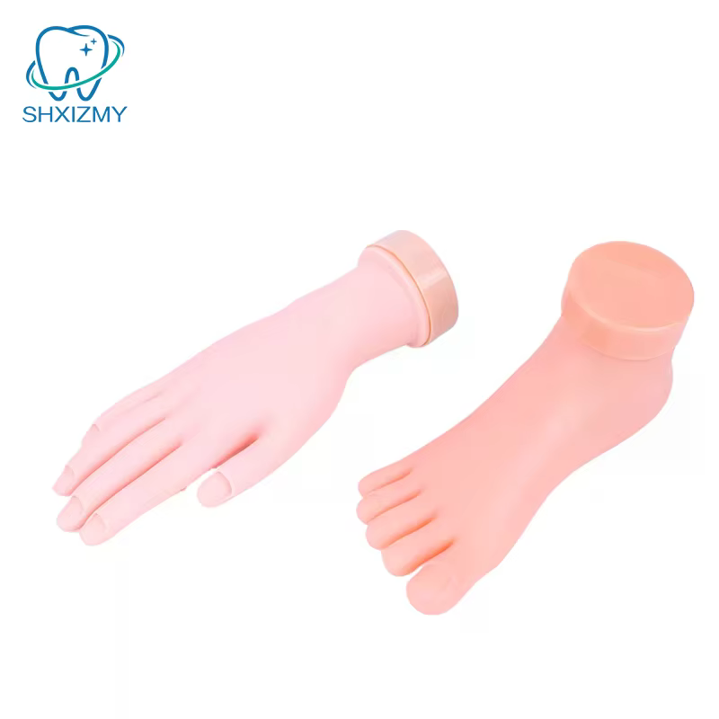 Main de pratique de formation en Nail Art, faux pied en Silicone pour affichage de formation en Nail Art, outil de manucure