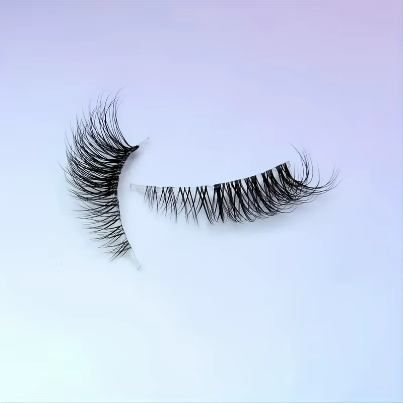 7 paires de faux cils transparents secs