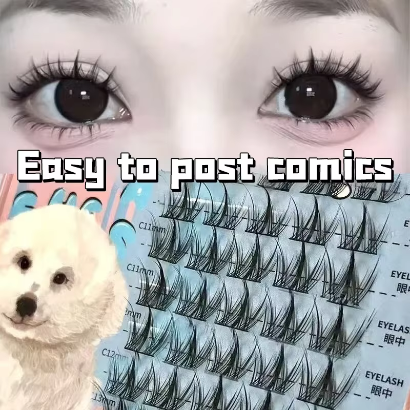 Faux-cils série chiot, grappes simples