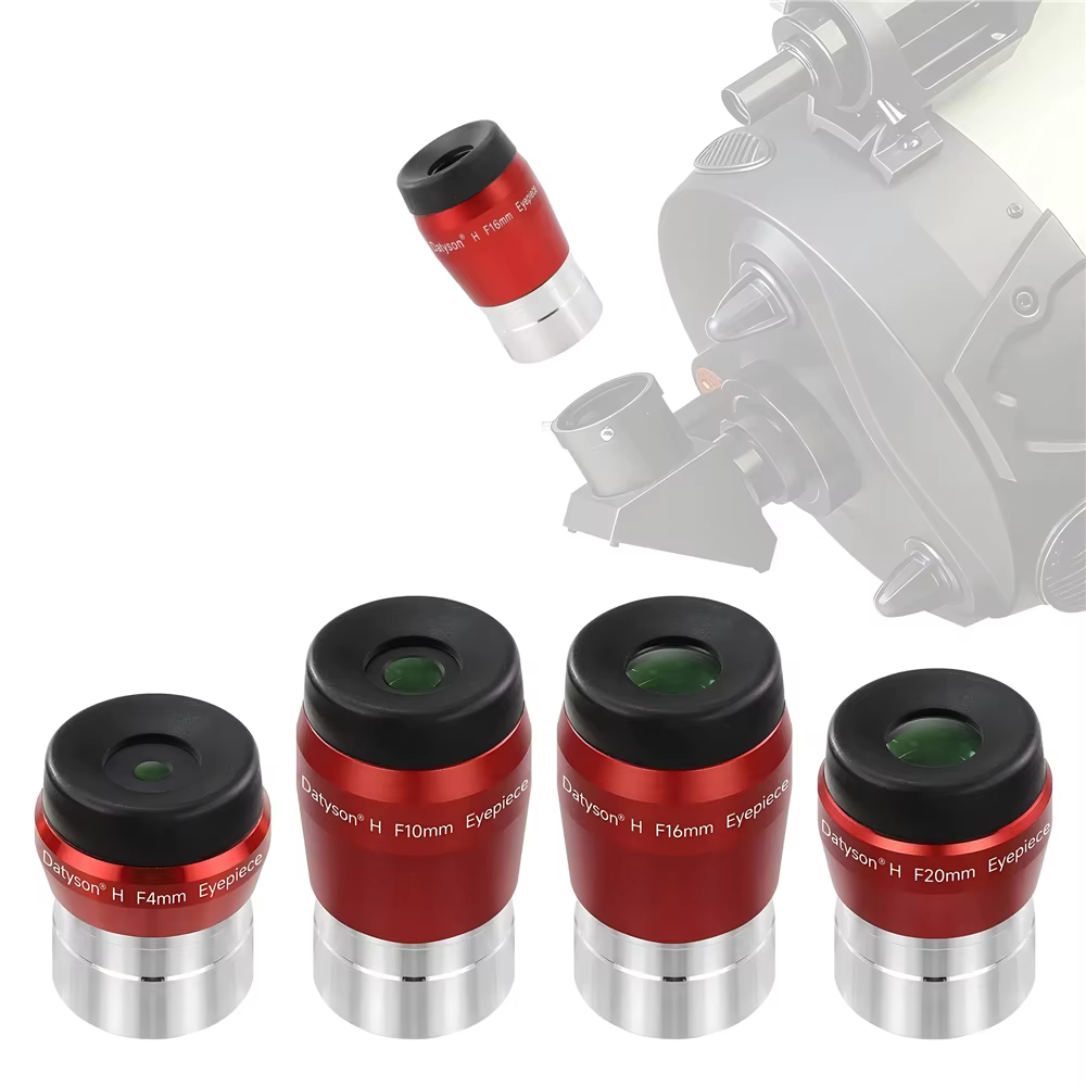 Kit d'oculaires de télescope 1,25 pouces, film vert FMC, pour l'observation planétaire et du ciel profond, 4 mm/10 mm/16 mm/20 mm