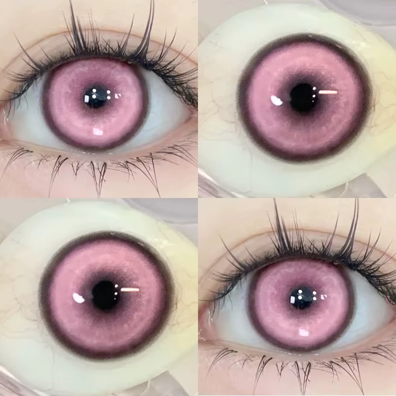Lentilles de couleur naturelle pour les yeux, 2 pièces, lentilles de Contact de couleur annuelle pour les yeux, beauté rouge, mode, lentilles d'animation de grand diamètre, cosmétiques