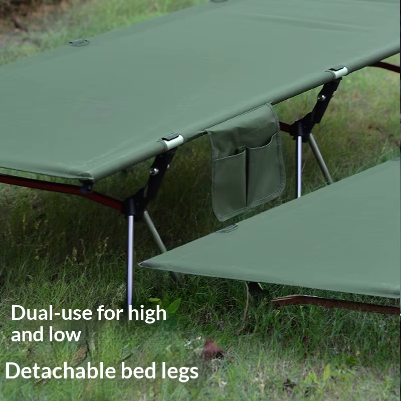 Lit de camping pliable Lohascamping 80 cm de large, ultraléger, portable, double usage (hauteur réglable), pour le backpacking, les voyages et la randonnée.