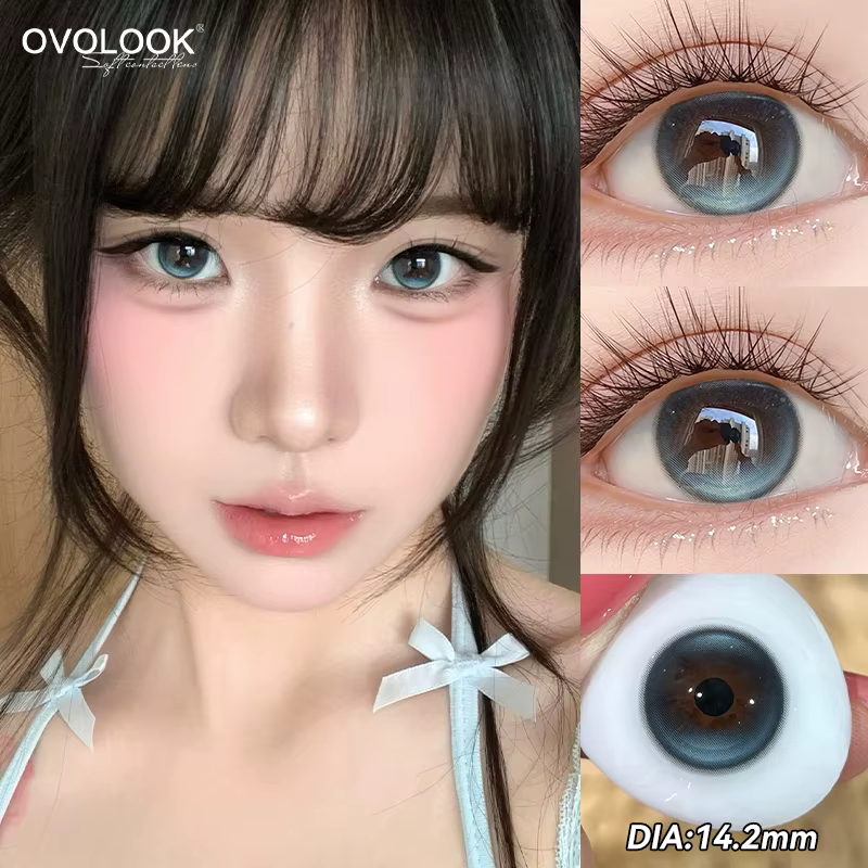 1 paire de lentilles de Contact série rose pour les yeux beauté élèves maquillage