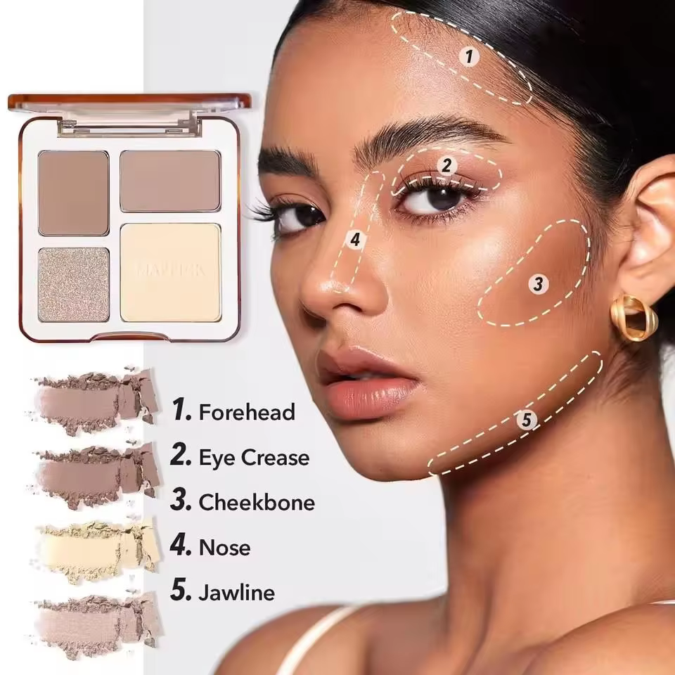 Palette de poudre pour le visage stéréoscopique naturelle