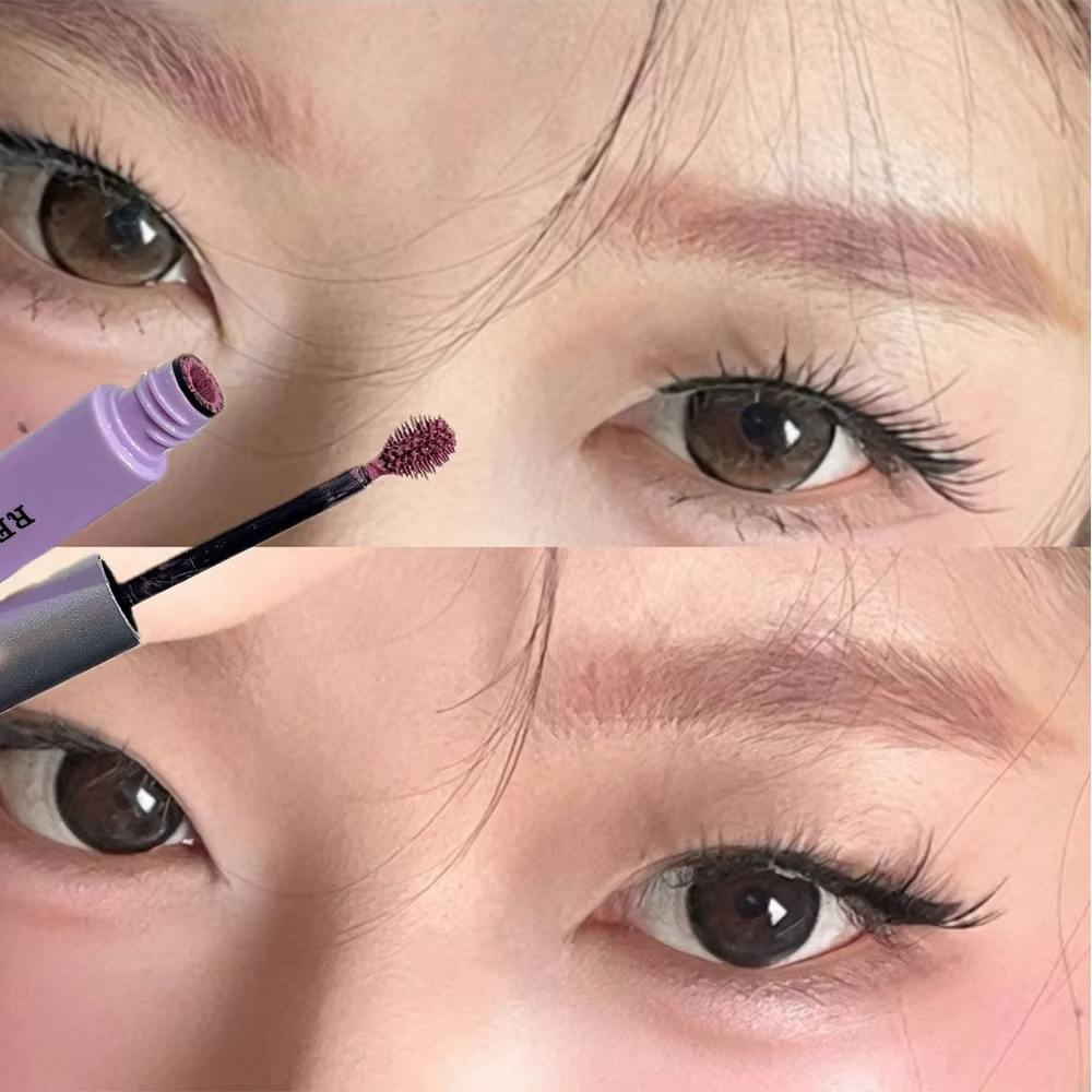 Mascara Sourcils Waterproof Longue Durée 4 Couleurs Violet-Brun