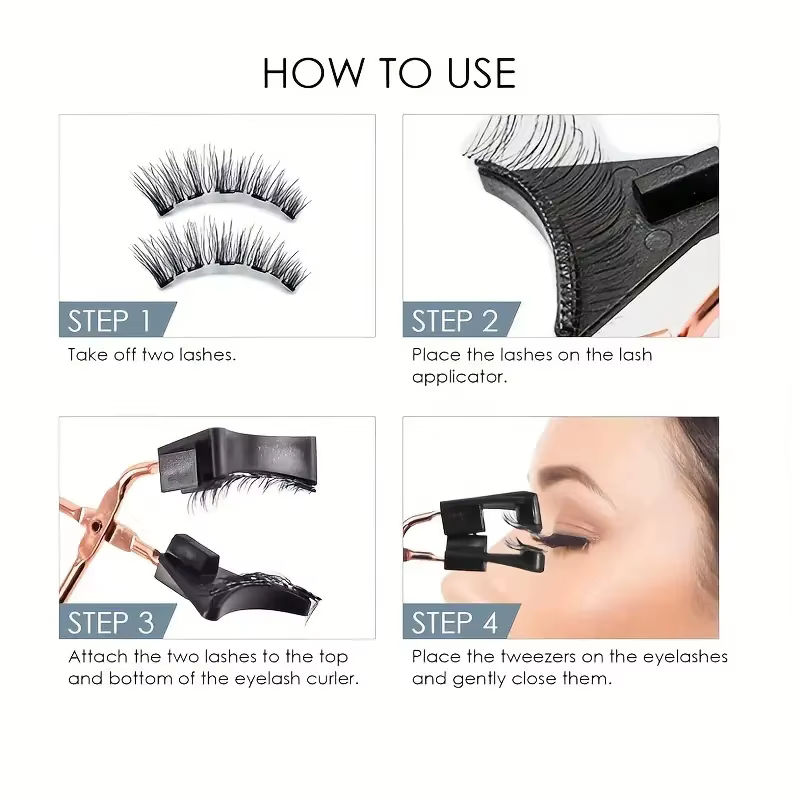 8 pièces Kit de cils magnétiques faux