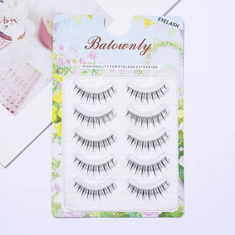 Faux-cils réutilisables, 5 paires, look naturel, faciles à appliquer