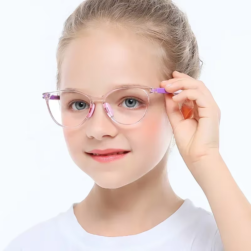 Lunettes bloquant la lumière bleue pour enfants, lunettes d'ordinateur, monture TR90, lentille transparente, pour fille et garçon, jeux vidéo, lunettes de sécurité pour enfants