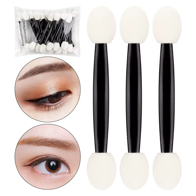 Applicateurs d’ombres à paupières jetables à double embout 25/100 pcs – mini éponges en latex – outils de maquillage