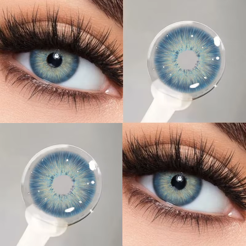 KSSEYE 1 paire de lentilles de contact colorées naturelles pour les yeux marron belles élèves cosmétiques contatos verts