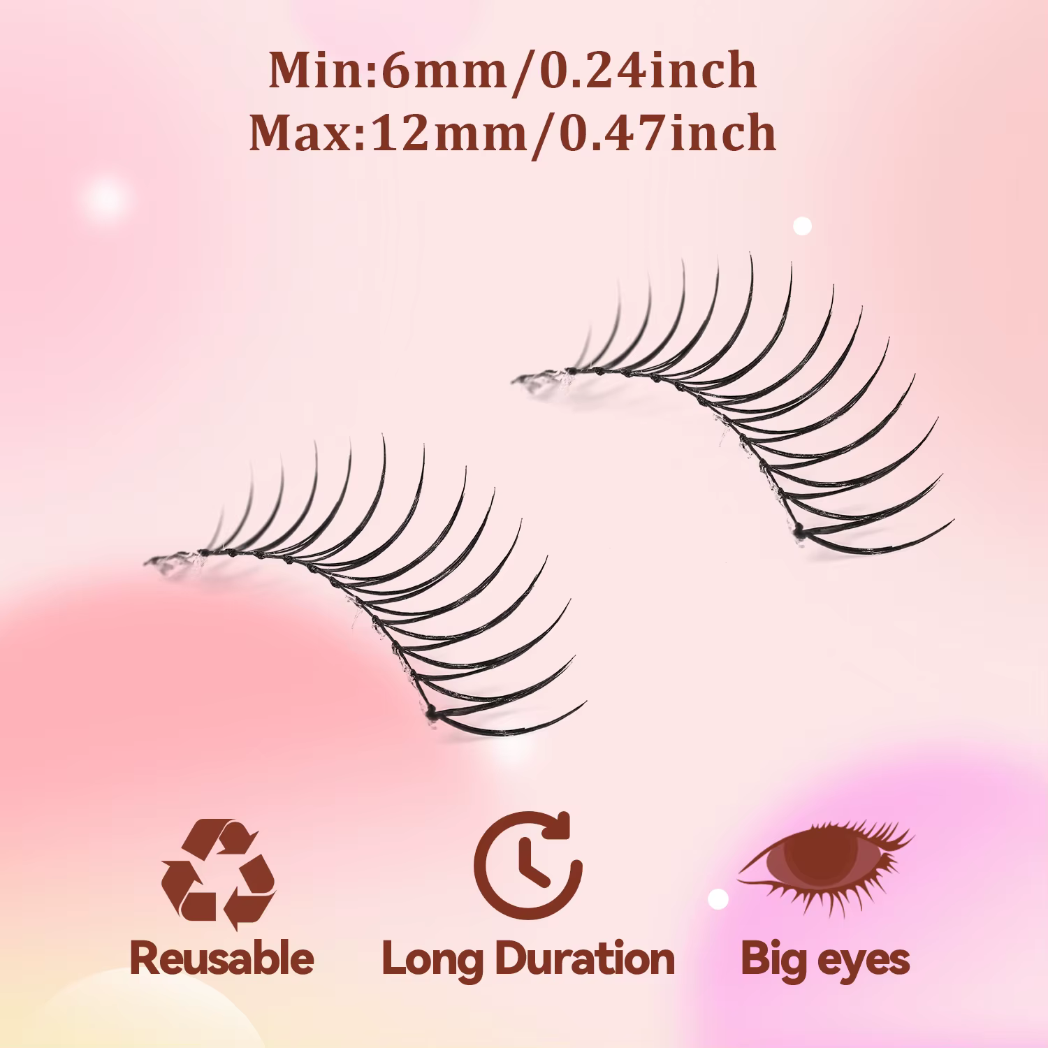 5 paires de faux cils naturels