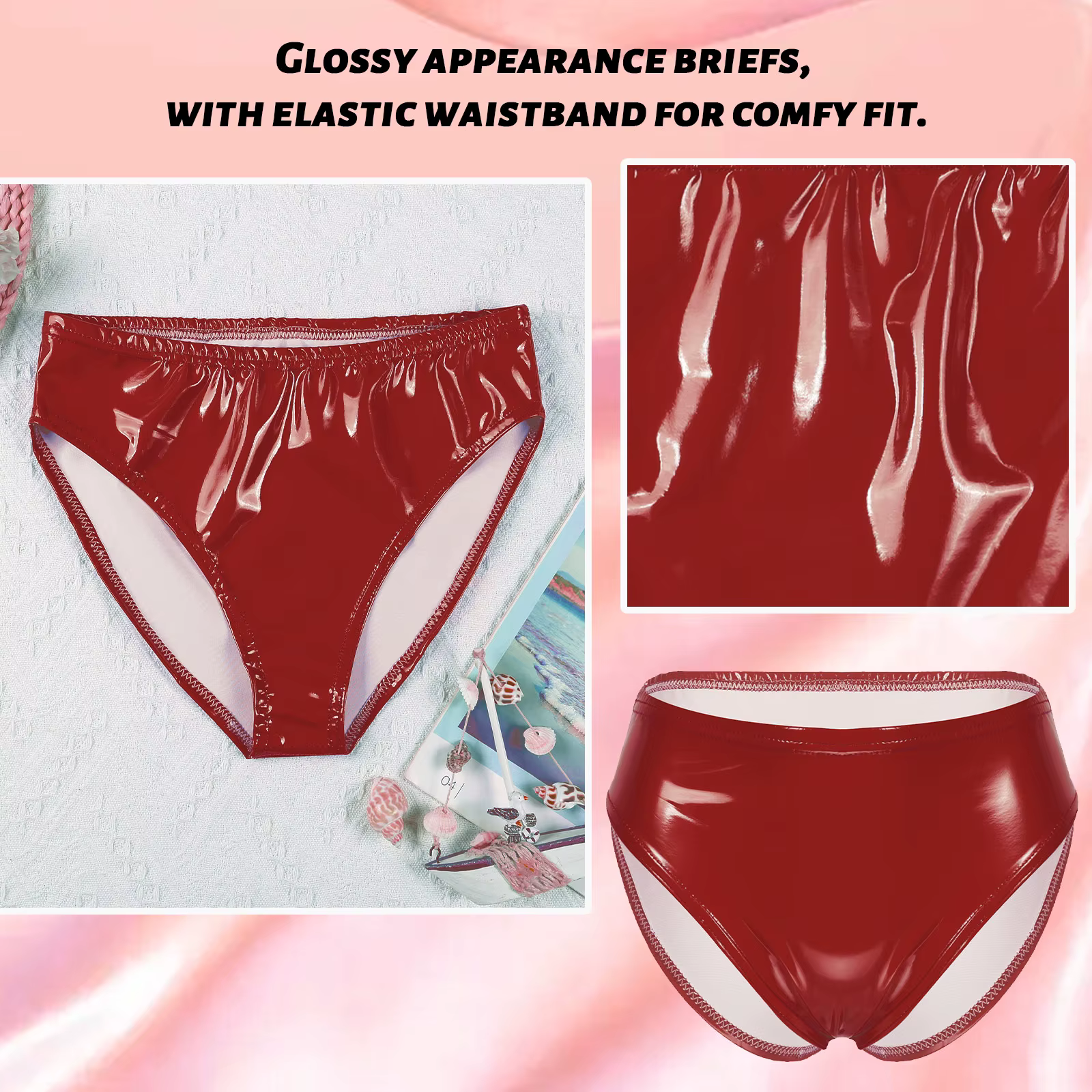 Mini slip en latex taille basse pour femme, culotte coupe haute, bas de bain, sous-vêtement, Chang Club, phtalperformance, fête cosplay