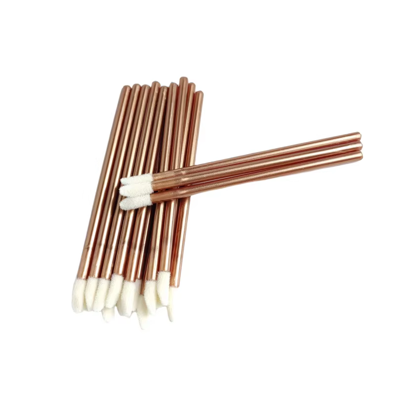 Brosse à lèvres jetable brillante série or Rose