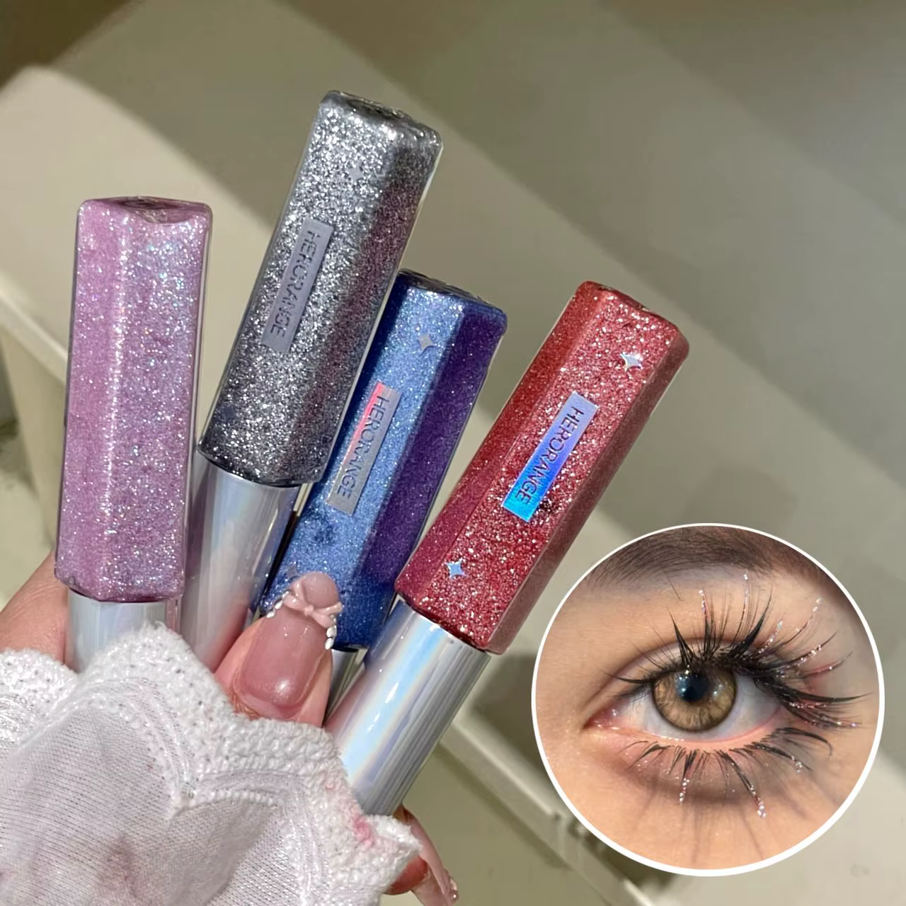 Mascara pour cils bleu diamant