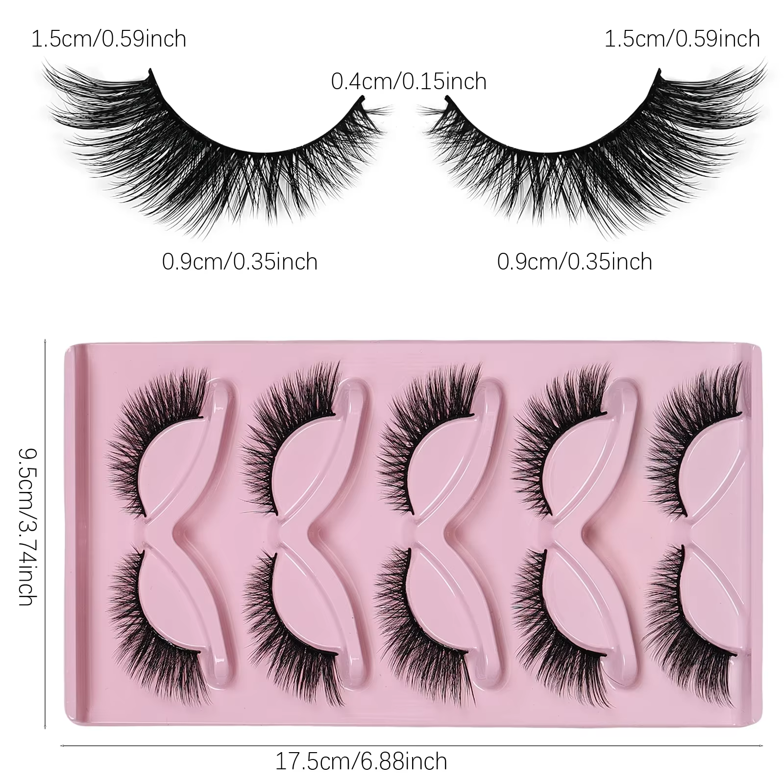 5 paires de cils oeil de chat faux