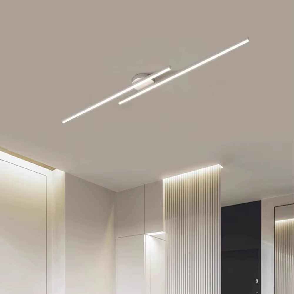 Long aluminium moderne LED plafonnier Design créatif plafonnier luminaire intérieur couloir balcon allée bureau Lustre