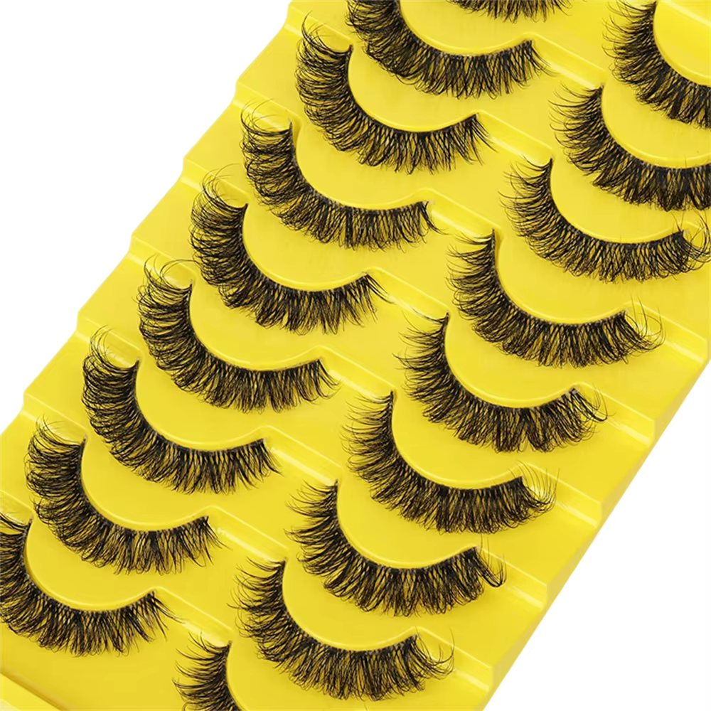 10 paires de Faux cils 6D Super moelleux et vaporeux