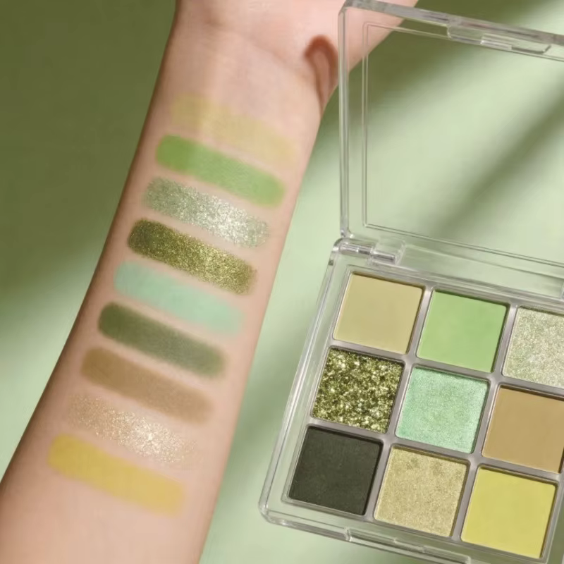 Palette de fards à paupières vert menthe 9 couleurs