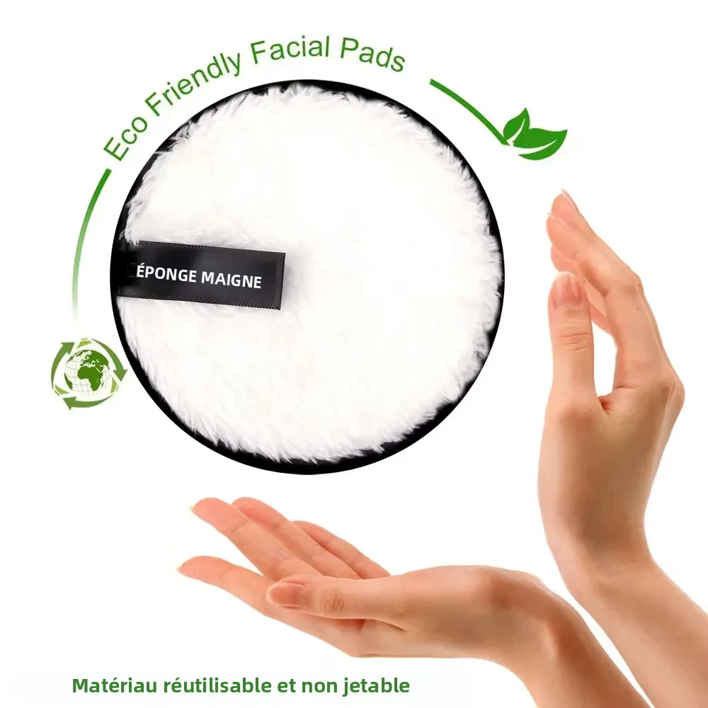 1/3 pièces disques réutilisables démaquillant lingette tampons de coton microfibre maquillage visage serviette tissu lavable éponge soins de la peau nettoyage bouffée
