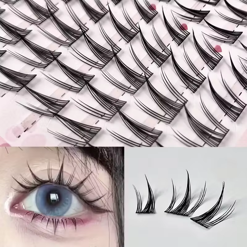 Apparence naturelle Anime faux cils bricolage Extension de cils-104 pièces