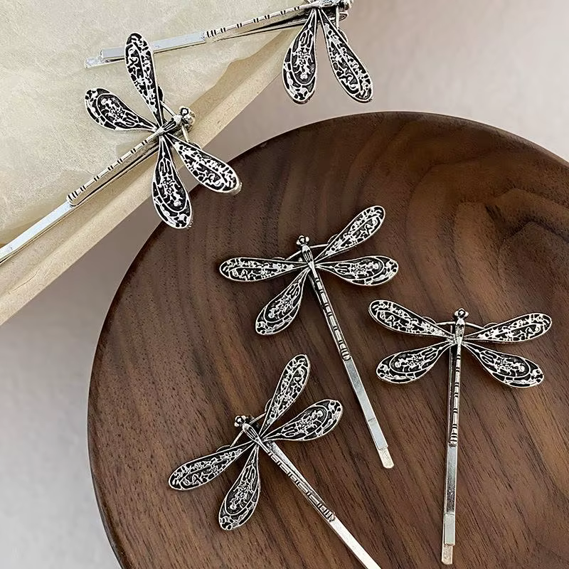 Barrettes à cheveux Dragonfly au design vintage pour femmes et filles