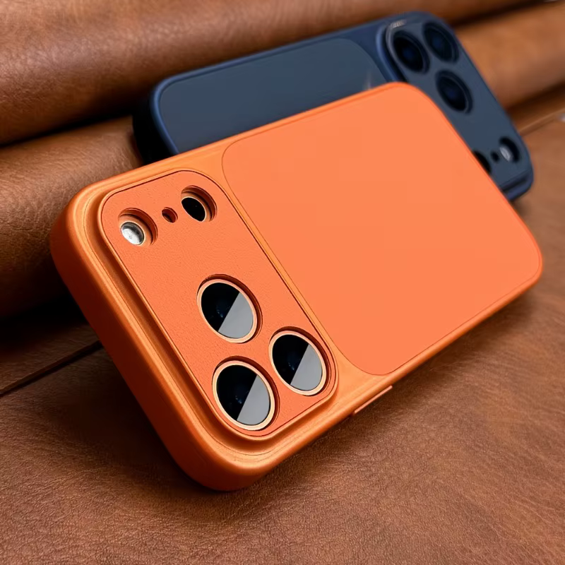Nouvelle Coque de Téléphone Rétro Orange Luxueuse pour iPhone 17 Air 16 15 14 13 17 Pro 17 Pro Max – Étui Souple et Rigide