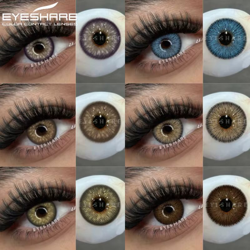 EYESHARE Lentilles de contact de couleur pour les yeux 1 paire de contacts oculaires bleus Marron