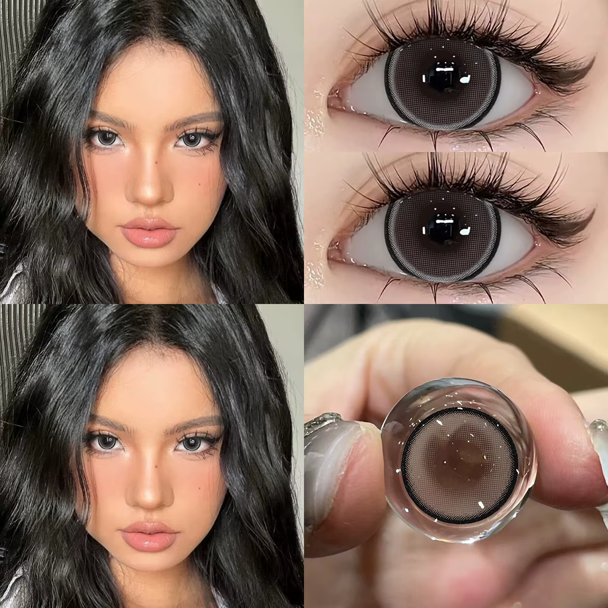 Bio-essense 1 paire de lentilles noires à grands yeux 14.5MM