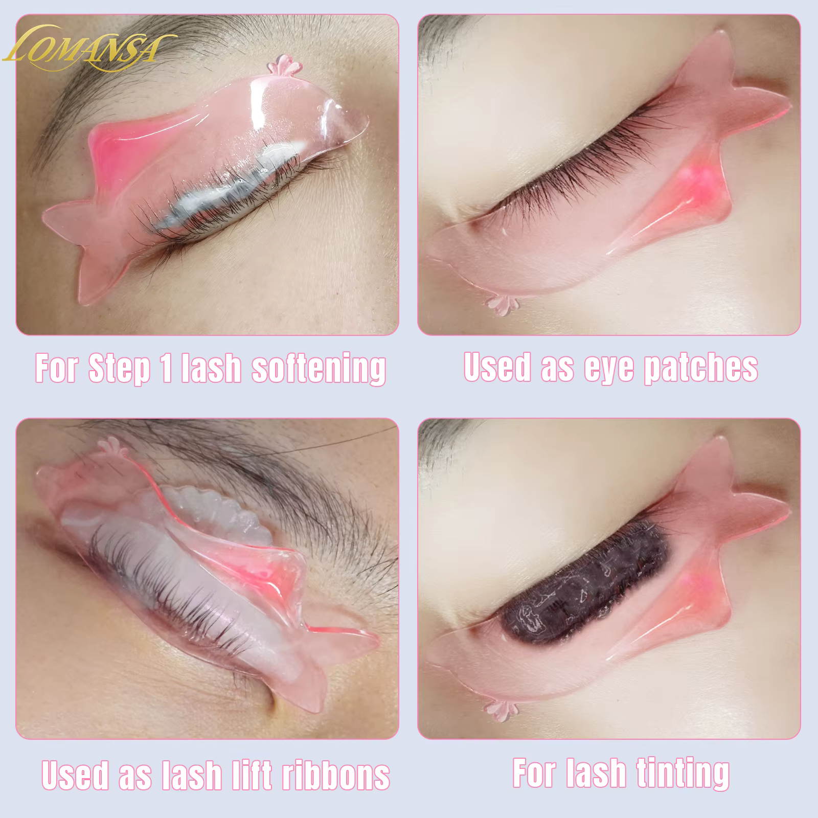 Lomansa 1 paire corée dauphin forme Silicone cils Perm