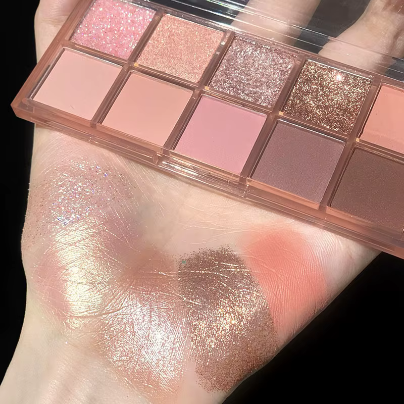 Palette de fards à paupières dix couleurs avec poudre nacrée mate