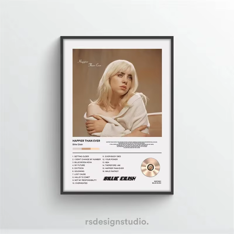 Poster de couverture d'album de musique rap, art mural en toile, style hip hop rock, idéal pour la décoration de chambre