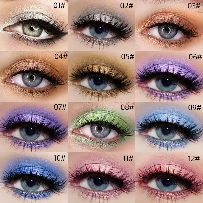 Palette de fards à paupières liquides imperméables à 13 nuances – Ensemble de maquillage haute brillance