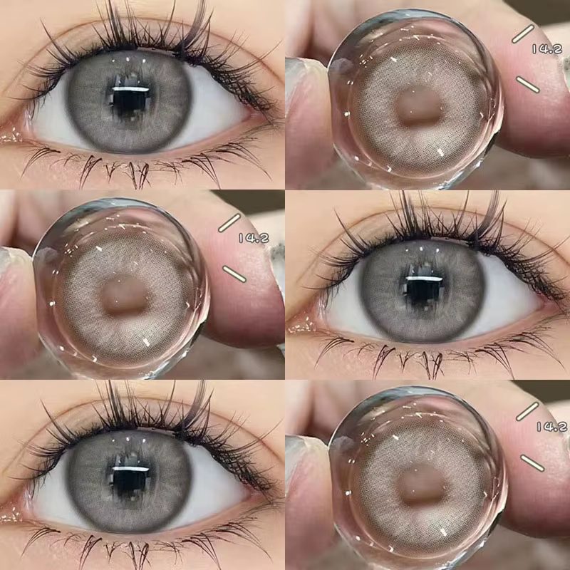 YIMEIXI 1 paire de lentilles de Contact noires 14.5mm pour les yeux avec myopie 0 à -8.00 degrés 1 jour utilisation