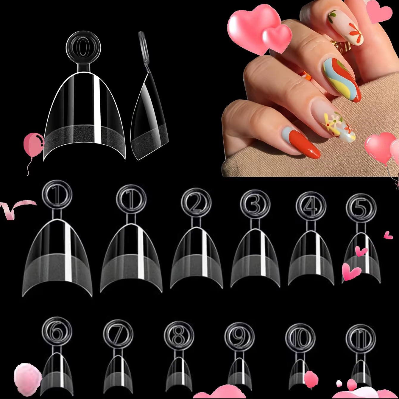 120 pièces- faux ongles transparents en amande courte semi-givrée, ensemble d'art d'ongle blanchissant avec faux ongles amovibles pour les festivals, les fêtes, les données