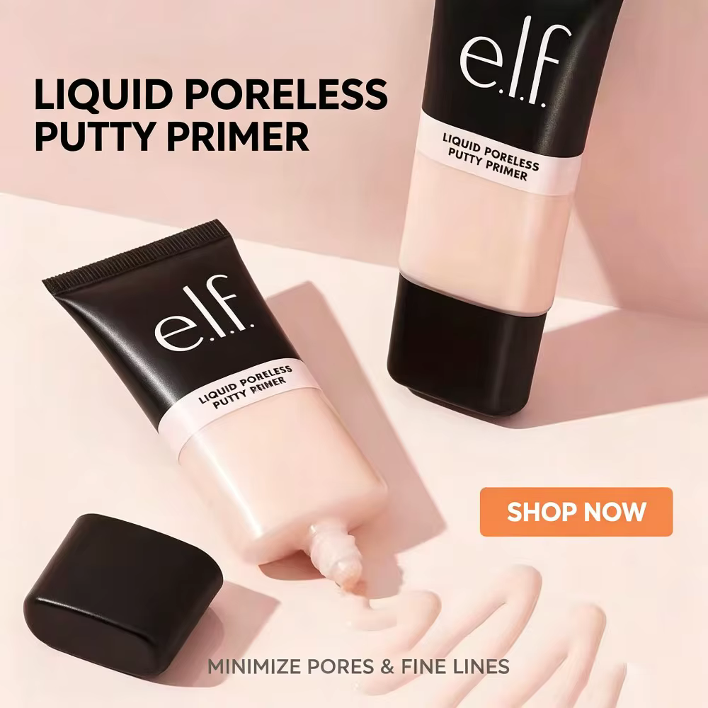 e.l.f. Base de maquillage liquide matifiante effet peau parfaite, texture crème, minimise les pores, contrôle le sébum, cosmétiques pour une peau impeccable