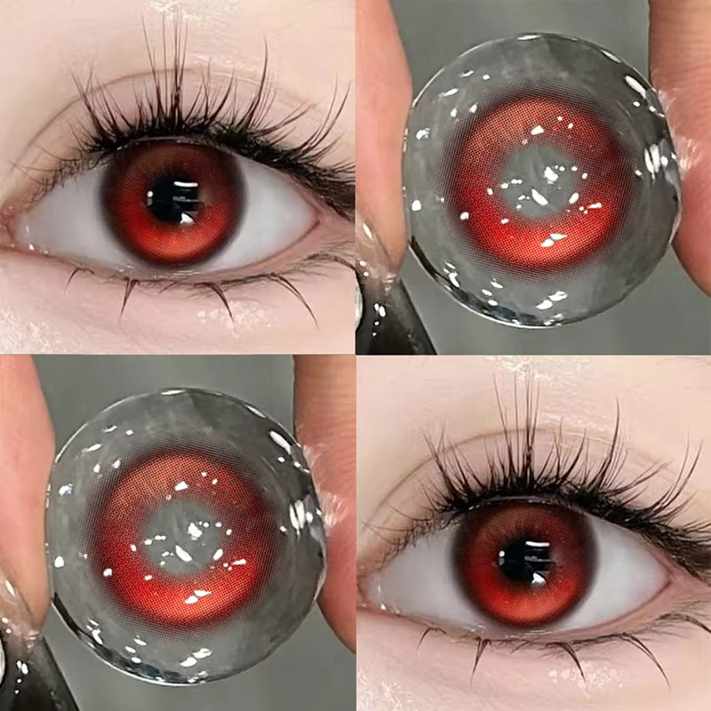 DUOXIU 1 paire de lentilles de Contact de couleur rouge pour élèves