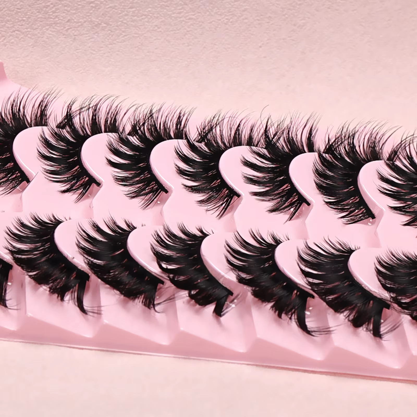 7 paires de faux cils œil de chat dramatiques-cils d'aspect naturel allongé