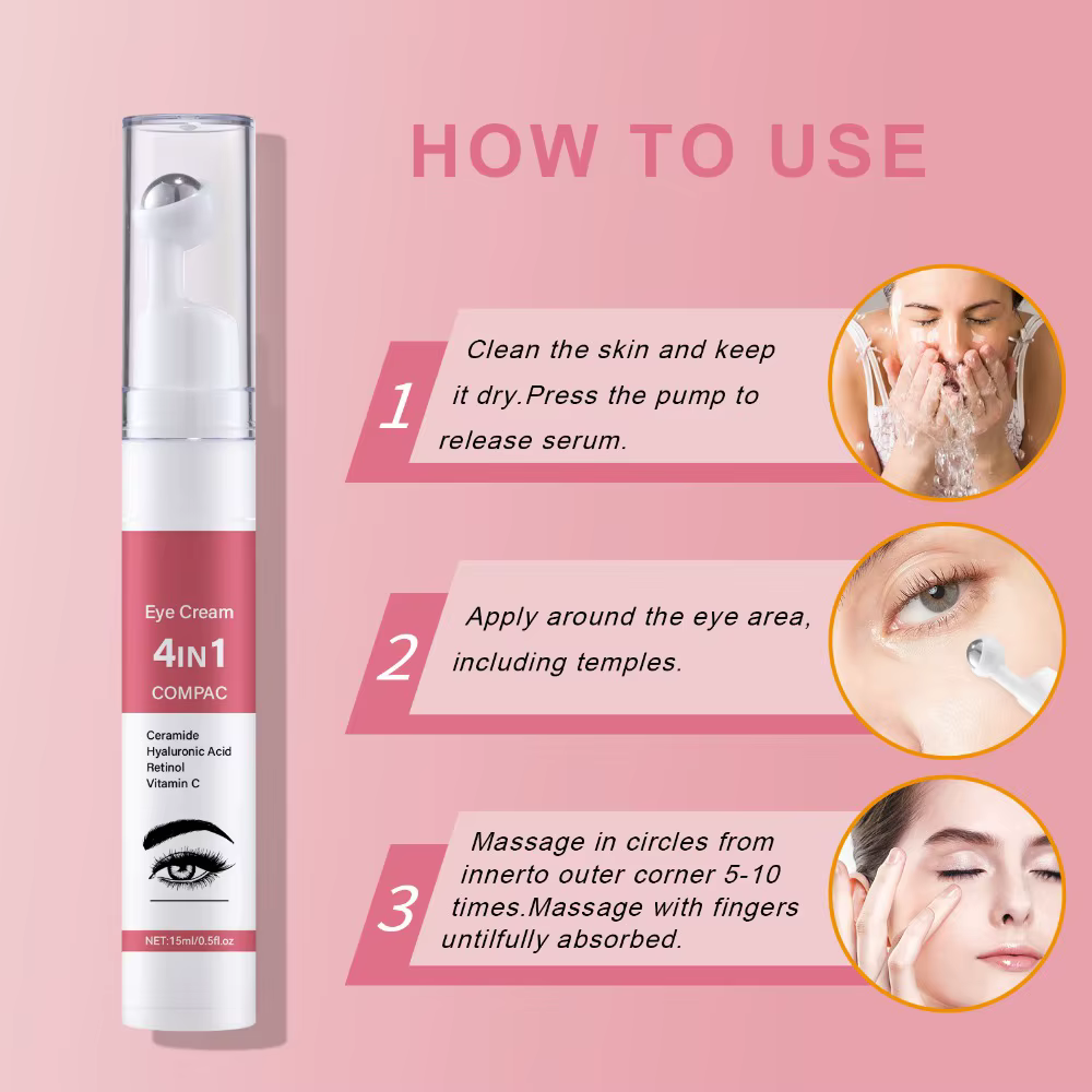 Crème pour les yeux 4 en 1 de 15 ml – Réduit les ridules