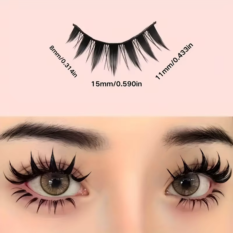 5 paires de faux cils de style manga dramatique – maquillage pour les yeux de poupée épaisse