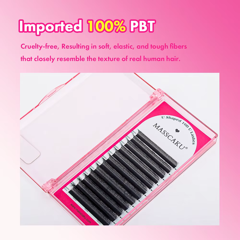 Cils faux MASSCAKU C/D en forme de U 3D/4D/5D/6D/8D/10D Mix 8-15MM